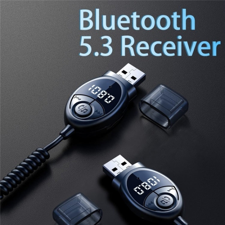 W8 With Telescopic Cable Car Audio Adapter Bluetooth Receiver FM Transmitter, W8