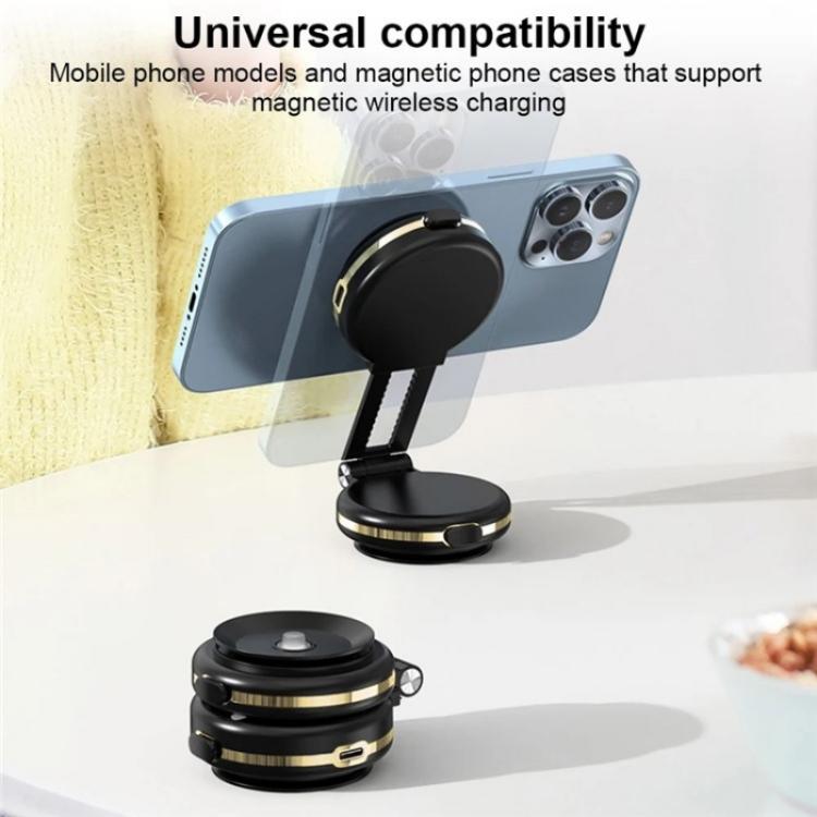 T50 Vacuum Adhesion Dual Suction Cup Car Dashboard Windshield Phone Navigation Stand, T50 (Black+Silver), T50