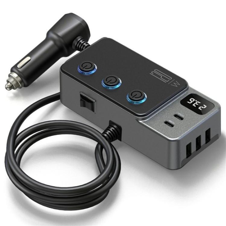 GC06 Voltage Display Cigarette Lighter Adapter Car Charger High Power Fast Charging, GC06