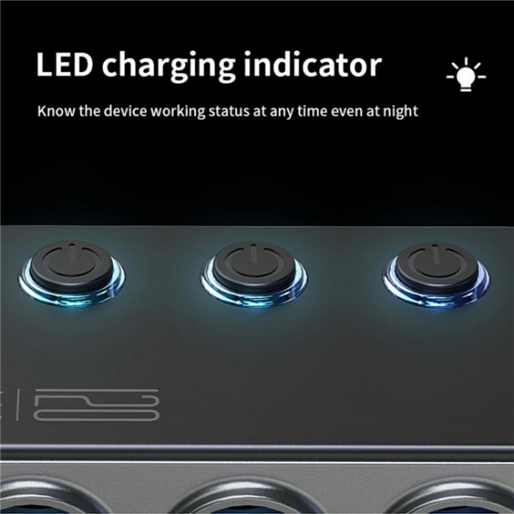GC06 Voltage Display Cigarette Lighter Adapter Car Charger High Power Fast Charging, GC06