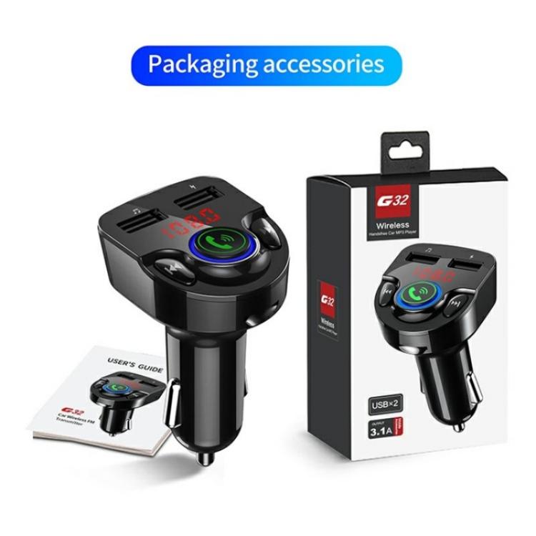 G32 Bluetooth MP3 Player Voice Navigation Car Charger Voltage Detection FM Transmitter, G32
