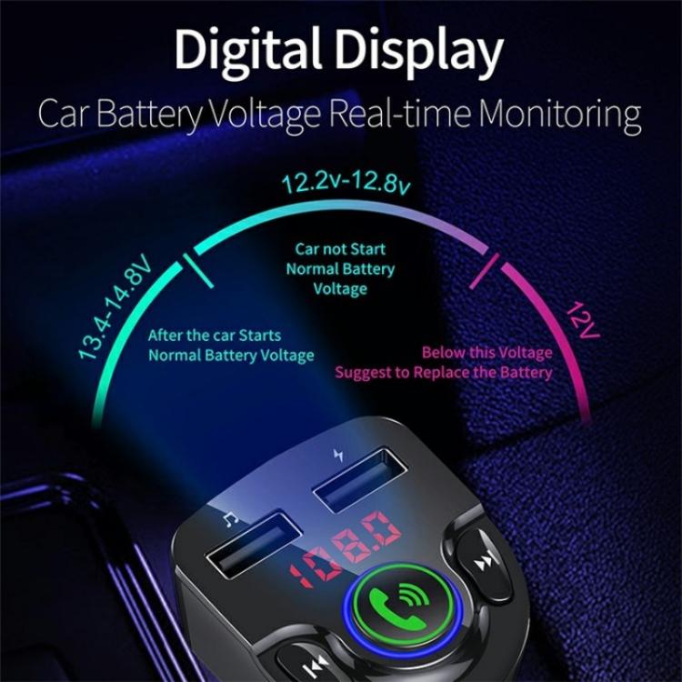 G32 Bluetooth MP3 Player Voice Navigation Car Charger Voltage Detection FM Transmitter, G32