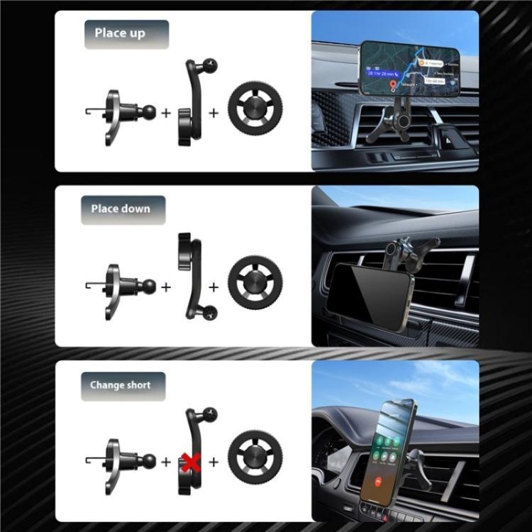 V005 360 Degree Rotatable Air Vent Holder Bracket Compatible With MagSafe Car Phone Mount, V005 (Gear Type), V005 (Single Hole)