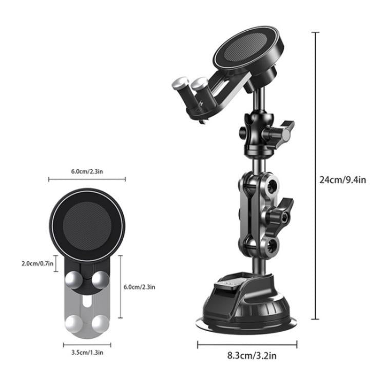 XWJ037 Suction Cup Base Long Arm Cellphone Bracket Short Type MagSafe Car Phone Holder, XWJ037