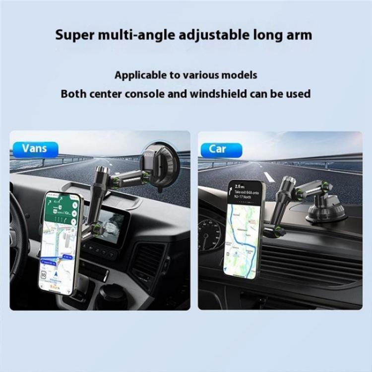 XWJ-JX04 Dashboard Windshield Magnetic Car Mount Suction Cup Base Long Arm Holder, XWJ-JX04 (Gear Type), XWJ-JX04 (Single Hole)
