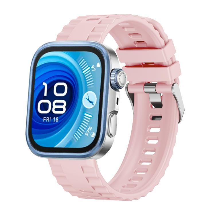 Metal Head Grain Pin Buckle Silicone Watch Band