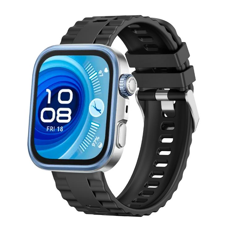 Metal Head Grain Pin Buckle Silicone Watch Band