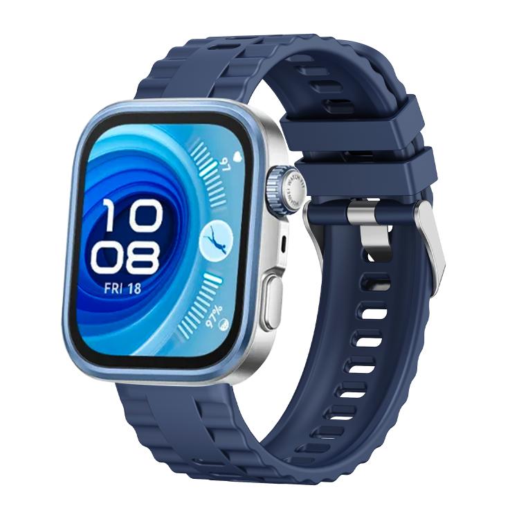 Metal Head Grain Pin Buckle Silicone Watch Band