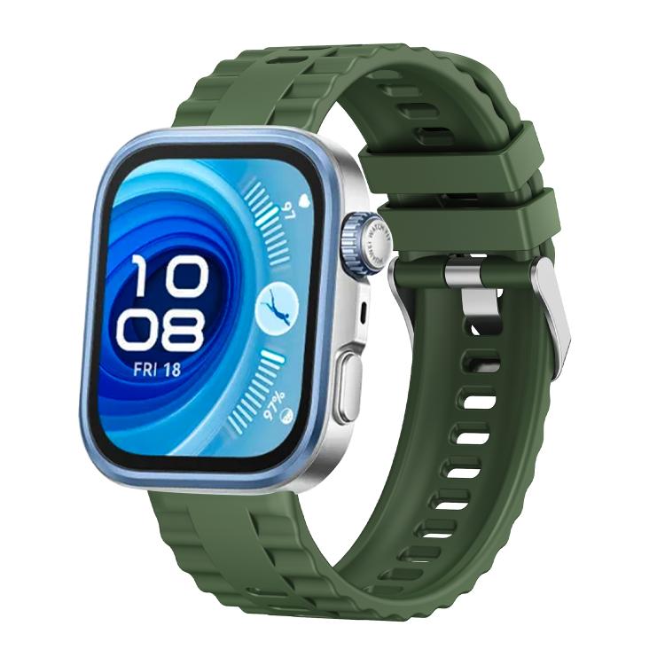 Metal Head Grain Pin Buckle Silicone Watch Band