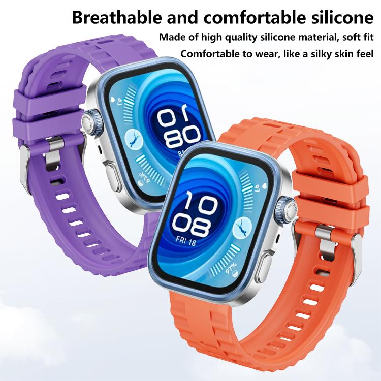 Metal Head Grain Pin Buckle Silicone Watch Band