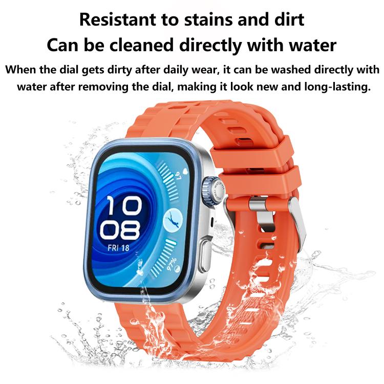 Metal Head Grain Pin Buckle Silicone Watch Band