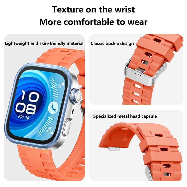 Metal Head Grain Pin Buckle Silicone Watch Band