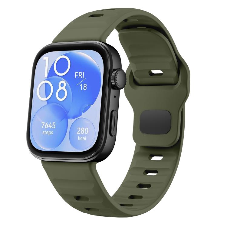 Wave Reverse Buckle Silicone Watch Band