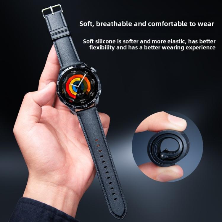 Leather Texture Silicone Watch Band