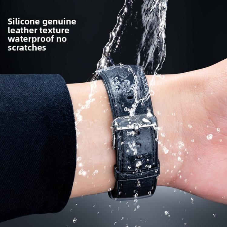 Leather Texture Silicone Watch Band