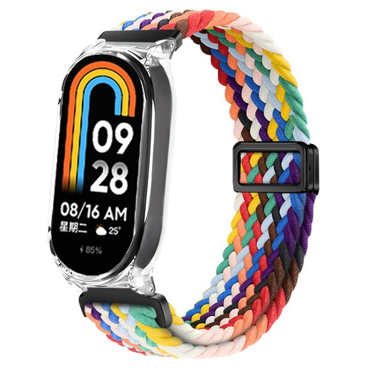 Clear PC Frame Magnetic Buckle Nylon Braided Elastic Watch Band