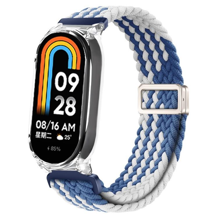 Clear PC Frame Magnetic Buckle Nylon Braided Elastic Watch Band