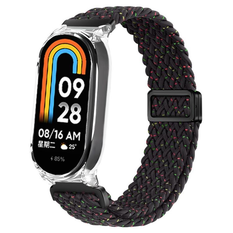 Clear PC Frame Magnetic Buckle Nylon Braided Elastic Watch Band
