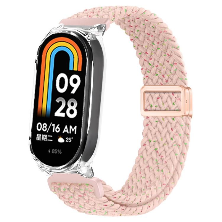 Clear PC Frame Magnetic Buckle Nylon Braided Elastic Watch Band