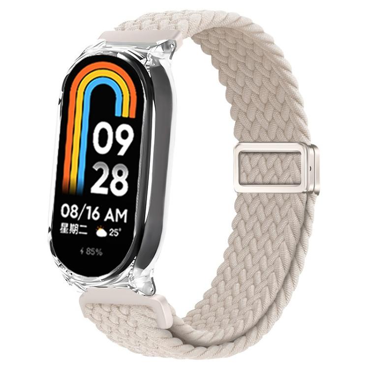Clear PC Frame Magnetic Buckle Nylon Braided Elastic Watch Band