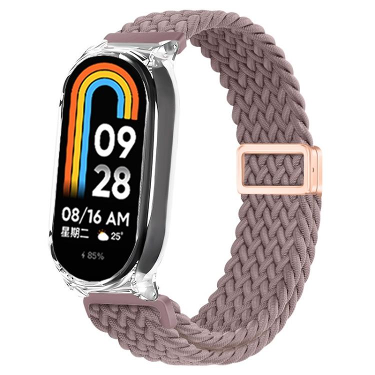 Clear PC Frame Magnetic Buckle Nylon Braided Elastic Watch Band