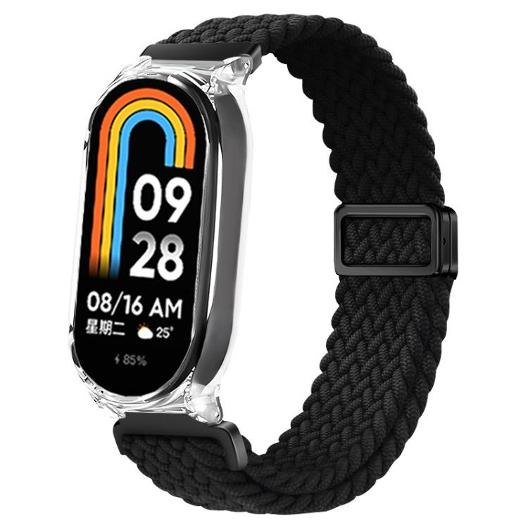 Clear PC Frame Magnetic Buckle Nylon Braided Elastic Watch Band