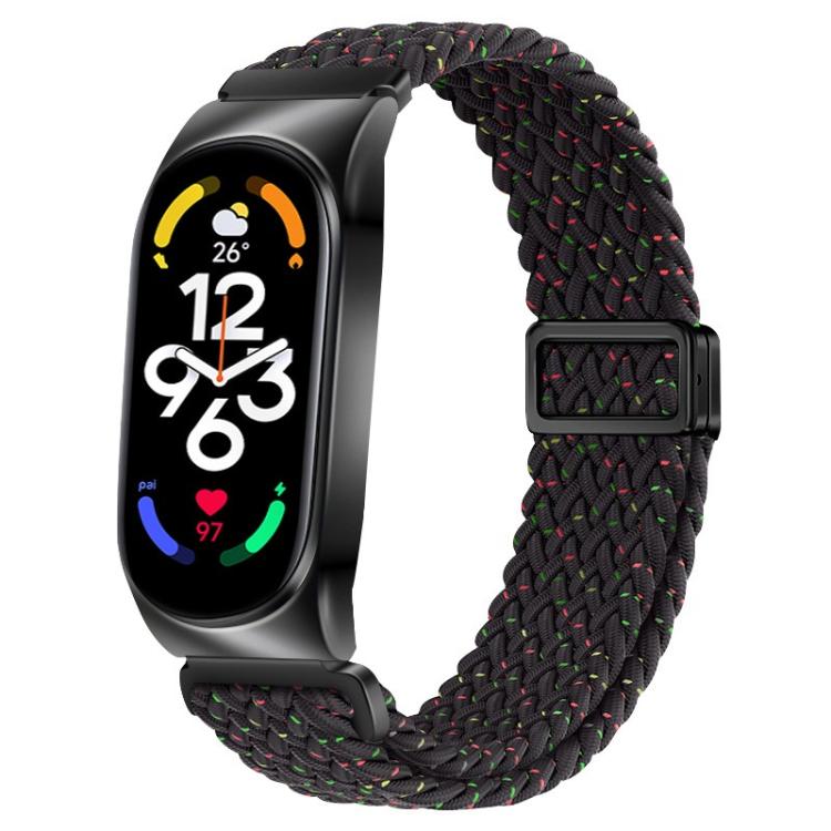 Metal Frame Magnetic Buckle Nylon Braided Elastic Watch Band