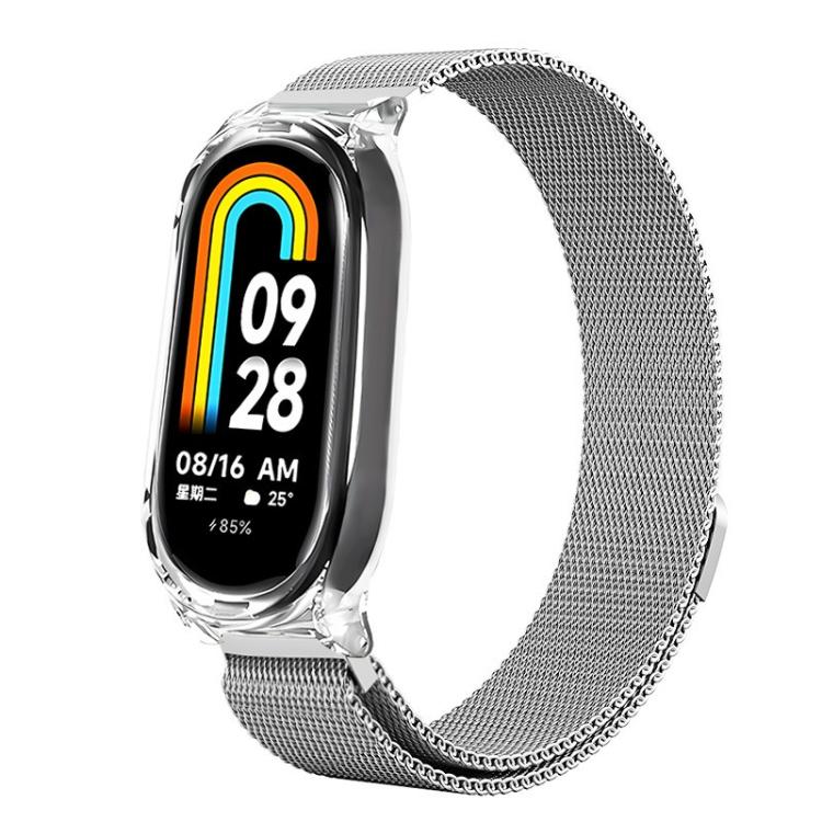 Transparent PC Case Milanese Magnetic Metal Watch Band