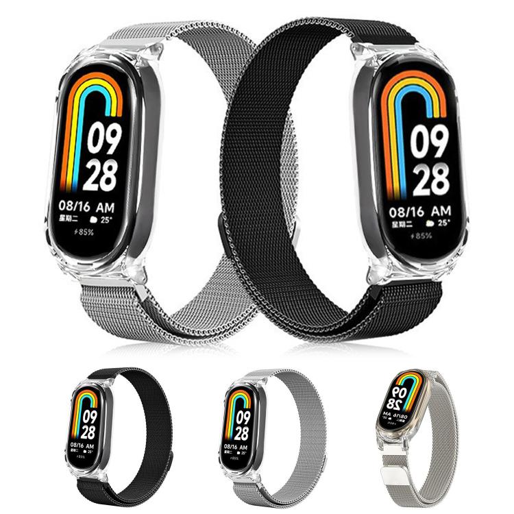 Transparent PC Case Milanese Magnetic Metal Watch Band