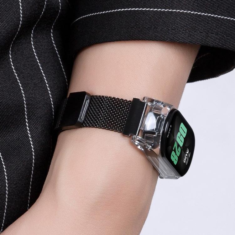 Transparent PC Case Milanese Magnetic Metal Watch Band