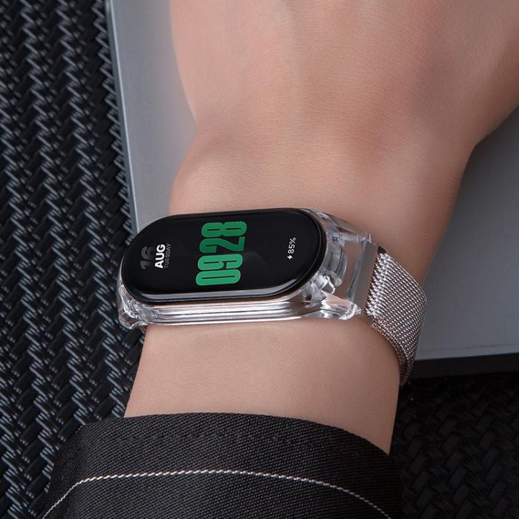 Transparent PC Case Milanese Magnetic Metal Watch Band