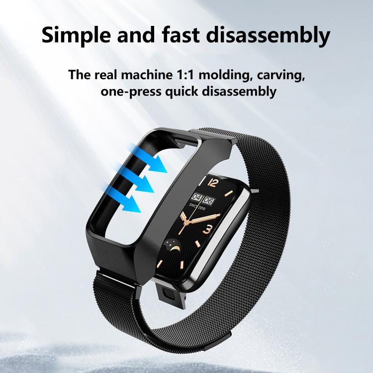 Stainless Steel Frame Integrated Milanese Magnetic Metal Watch Band