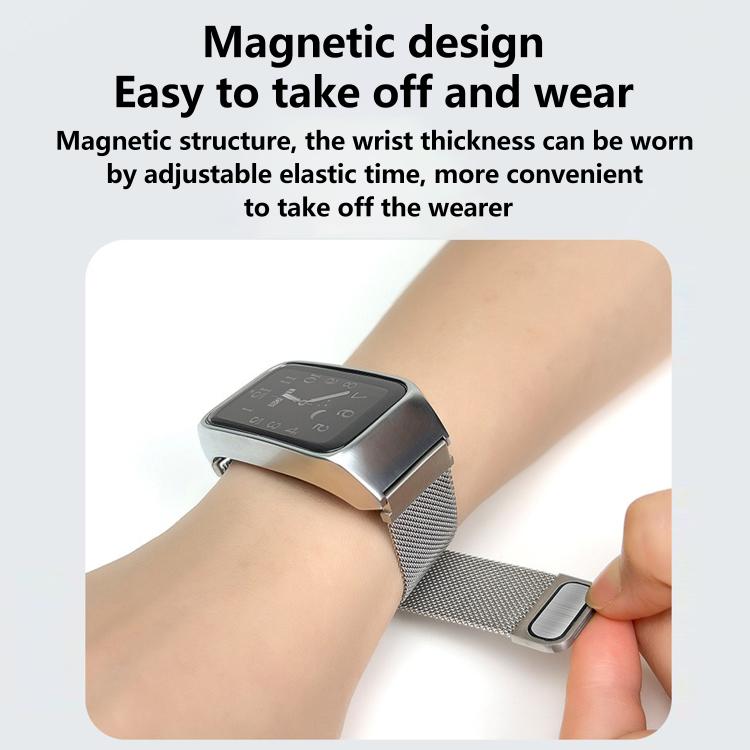 Stainless Steel Frame Integrated Milanese Magnetic Metal Watch Band