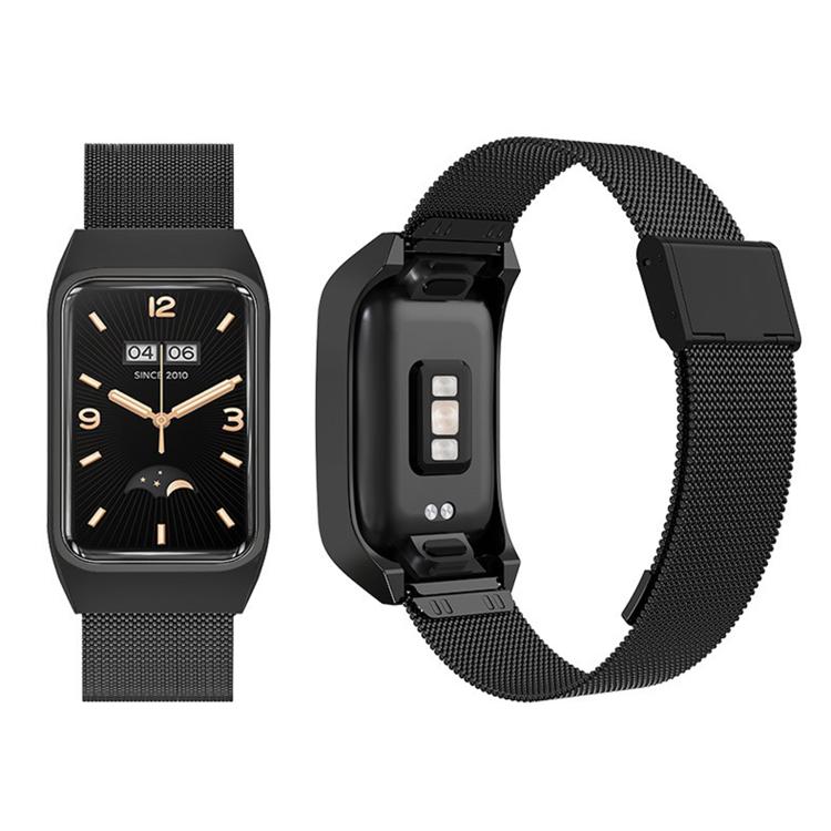 Stainless Steel Frame Integrated Milanese Buckle Metal Watch Band