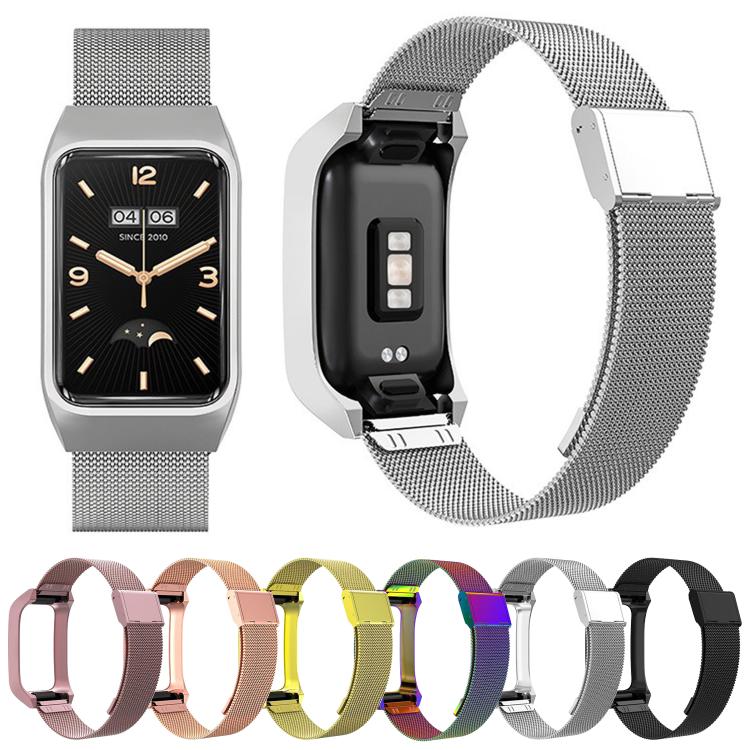 Stainless Steel Frame Integrated Milanese Buckle Metal Watch Band