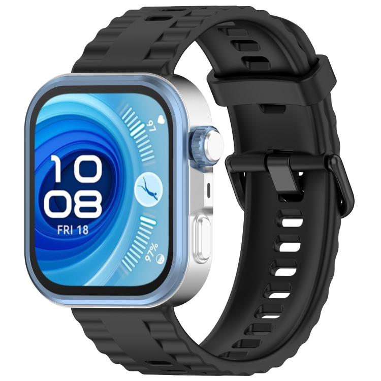 Quick Release Black Buckle Silicone Watch Band