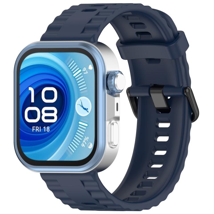Quick Release Black Buckle Silicone Watch Band