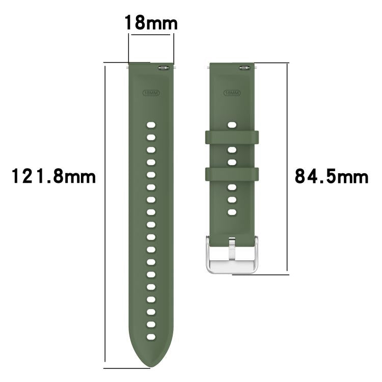 18mm Rhombus Texture Quick Release Buckle Silicone Watch Band
