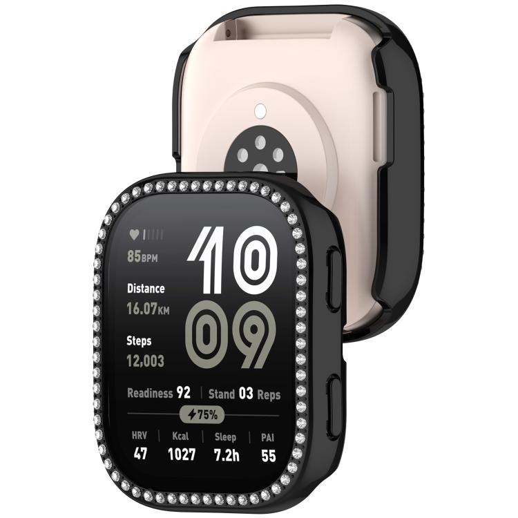 Single Row Diamond Half Coverage Hollow TPU Watch Protective Case