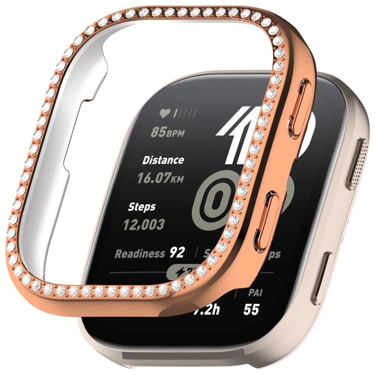 Single Row Diamond Half Coverage Hollow TPU Watch Protective Case