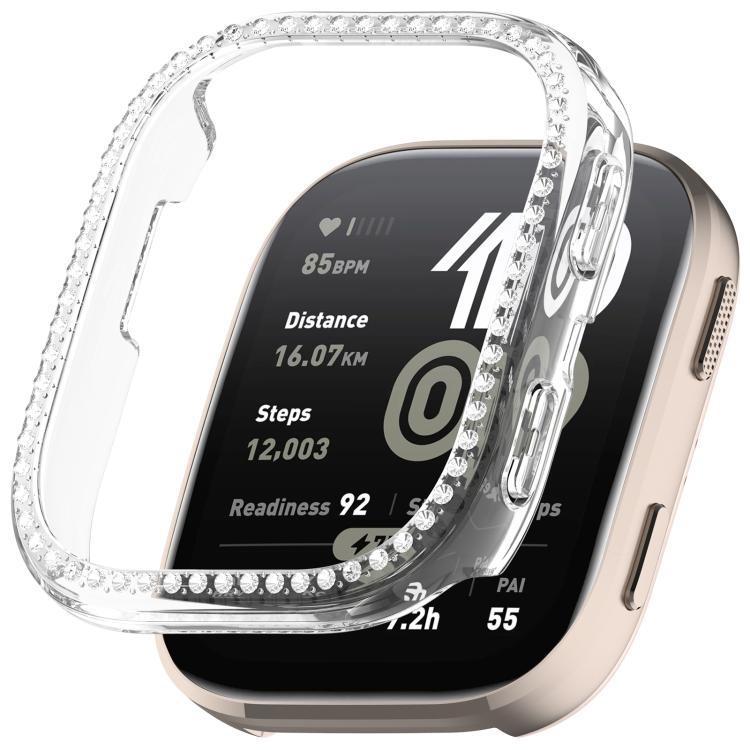 Single Row Diamond Half Coverage Hollow TPU Watch Protective Case