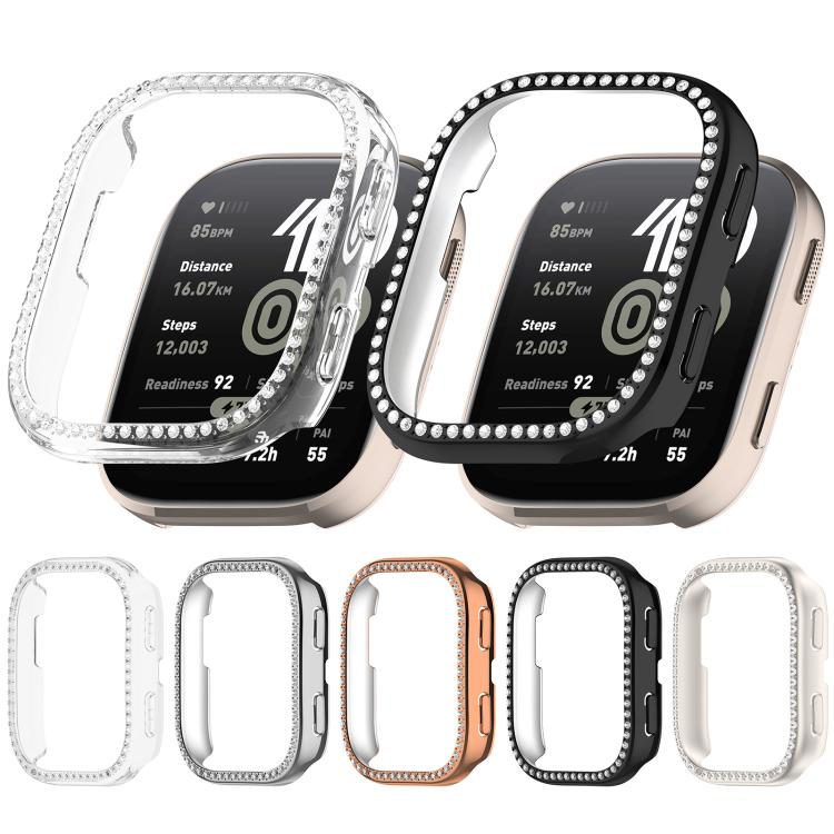 Single Row Diamond Half Coverage Hollow TPU Watch Protective Case