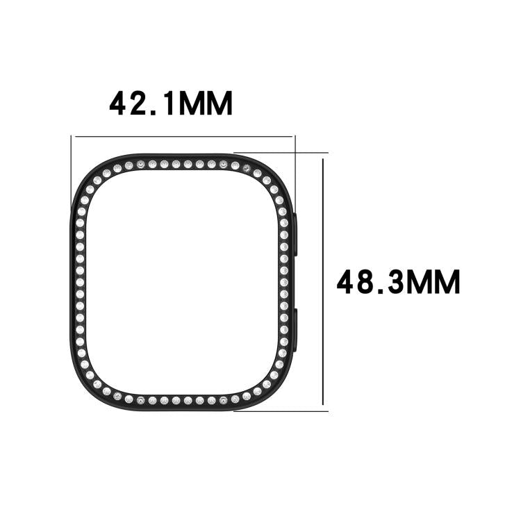 Single Row Diamond Half Coverage Hollow TPU Watch Protective Case