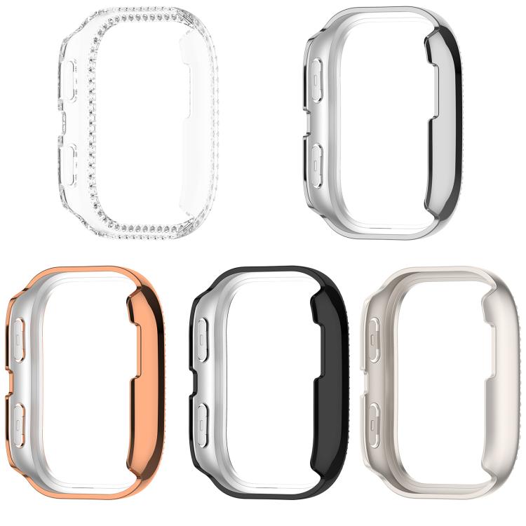 Single Row Diamond Half Coverage Hollow TPU Watch Protective Case