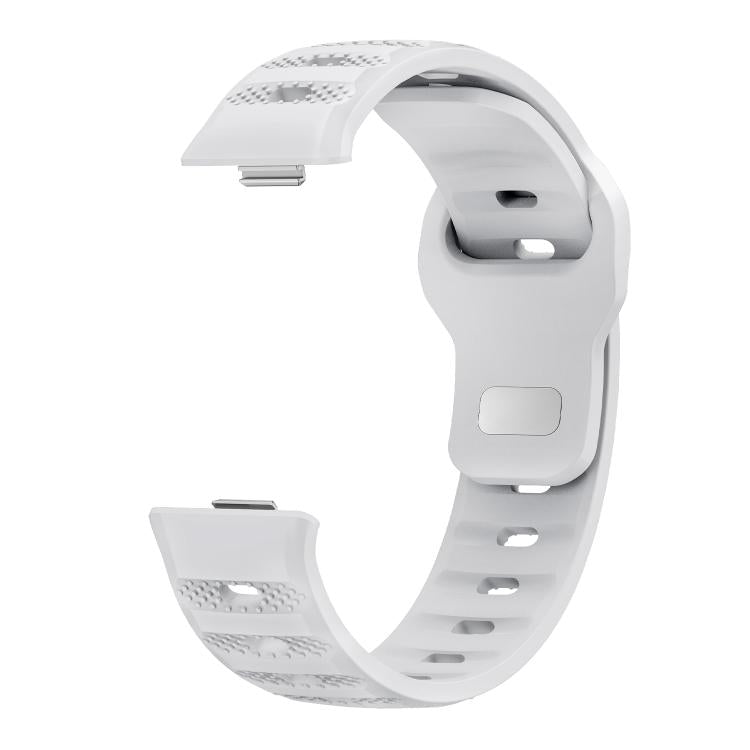 Silver Buckle Dotted Silicone Watch Band
