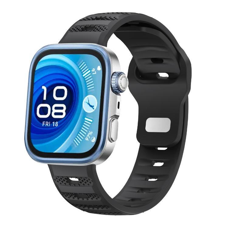 Silver Buckle Dotted Silicone Watch Band