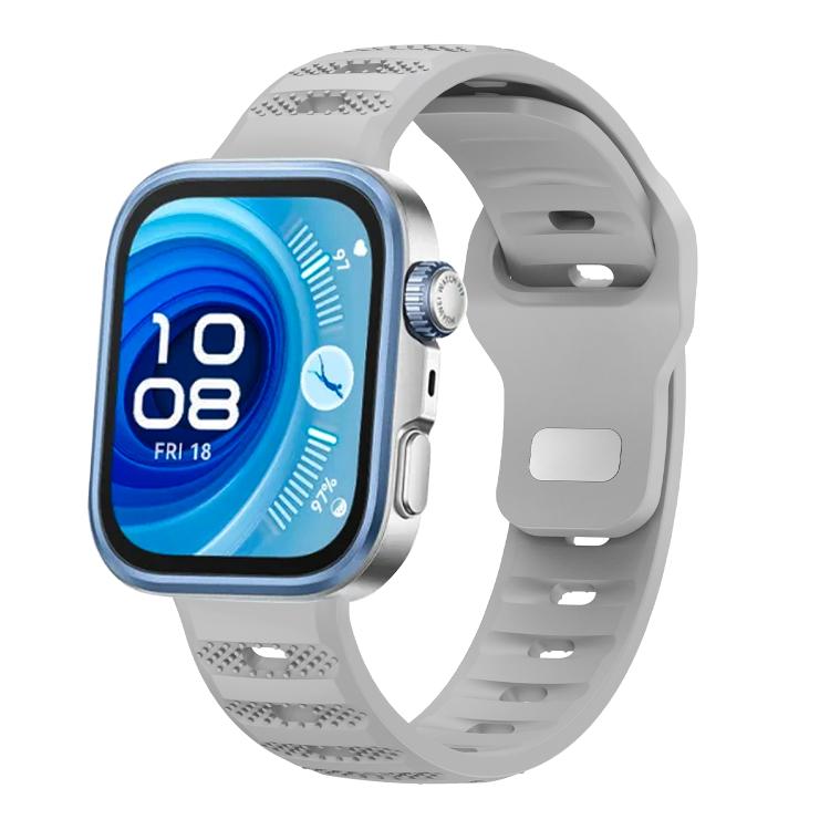 Silver Buckle Dotted Silicone Watch Band