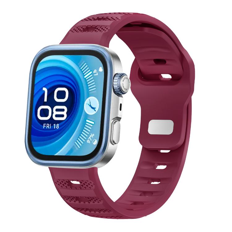 Silver Buckle Dotted Silicone Watch Band