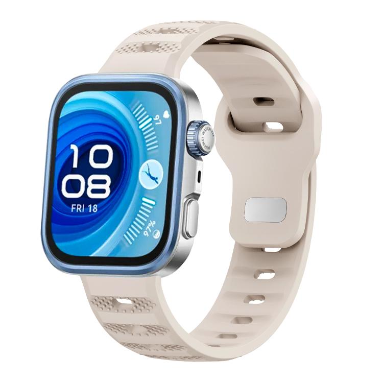 Silver Buckle Dotted Silicone Watch Band