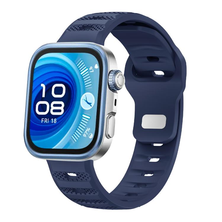 Silver Buckle Dotted Silicone Watch Band